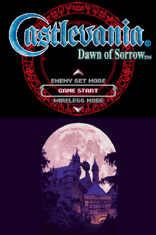 Castlevania Dawn of Sorrow Title Screen